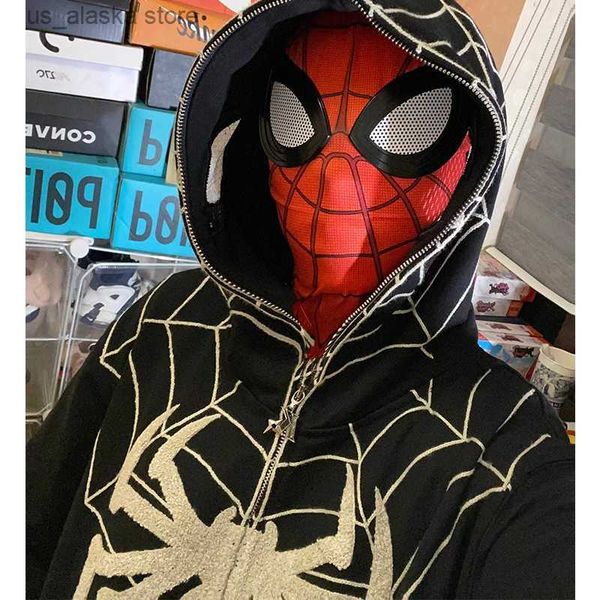 men's hoodies sweatshirts y2k goth zip up hoodies men spider web graphic sweatshirts women streetwear harajuku fashion oversize hip hop, Black
men's hoodies sweatshirts y2k goth zip up hoodies men spider web graphic sweatshirts women streetwear harajuku fashion oversize hip hop, Black