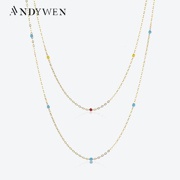 strands strings andywen 925 sterling silver spring rainbow turquoise enamel charm beads choker long chain necklacethin definite fine jewels, Black
strands strings andywen 925 sterling silver spring rainbow turquoise enamel charm beads choker long chain necklacethin definite fine jewels, Black