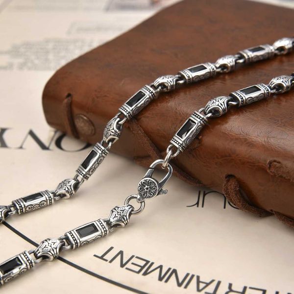 chrome heart sterling silver mediterranean tang grass pattern inlaid black stone necklace with versatile strap collar chain unique design co
chrome heart sterling silver mediterranean tang grass pattern inlaid black stone necklace with versatile strap collar chain unique design co