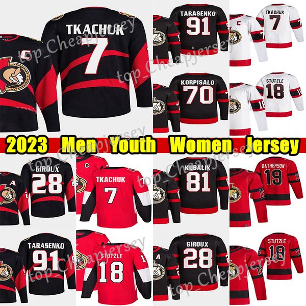 #7 brady tkachuk reverse retro hockey jersey #28 claude giroux #91 vladimir tarasenko tim stutzle jakob chychrun artem zub dominik kubalik j, Black;red
#7 brady tkachuk reverse retro hockey jersey #28 claude giroux #91 vladimir tarasenko tim stutzle jakob chychrun artem zub dominik kubalik j, Black;red