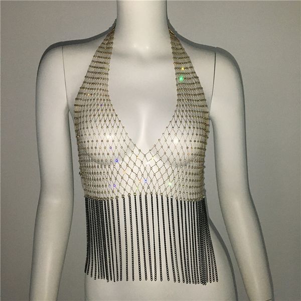 women's tanks shiny rhinestones fishnet grid crop deep v neck see through diamond hollow link chain tassels tank party club, White
women's tanks shiny rhinestones fishnet grid crop deep v neck see through diamond hollow link chain tassels tank party club, White