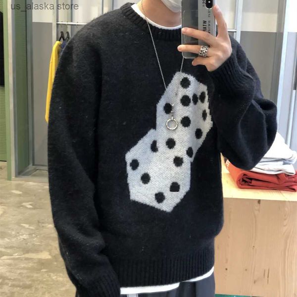 men's sweaters streetwear dice pattern pullover knitted sweater for men and women ropa hombre vintage clothes oversized baggy y2k casua, White;black
men's sweaters streetwear dice pattern pullover knitted sweater for men and women ropa hombre vintage clothes oversized baggy y2k casua, White;black