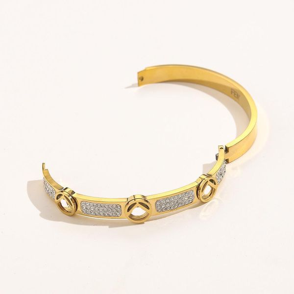 luxury designers f bangle bracelet 18k gold plated stainless steel jewelry for women gift, Black
luxury designers f bangle bracelet 18k gold plated stainless steel jewelry for women gift, Black
