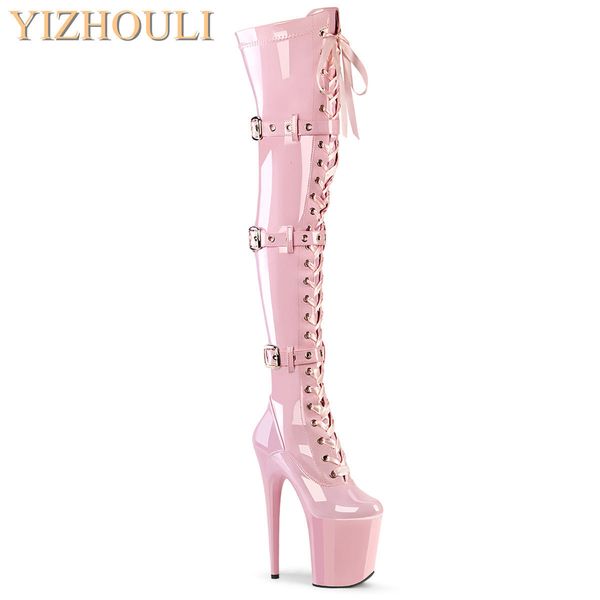 boots pink 12-23cm high heels buckle size adjustment round head dancer fashion runway performance to thigh boots 230801, Black
boots pink 12-23cm high heels buckle size adjustment round head dancer fashion runway performance to thigh boots 230801, Black