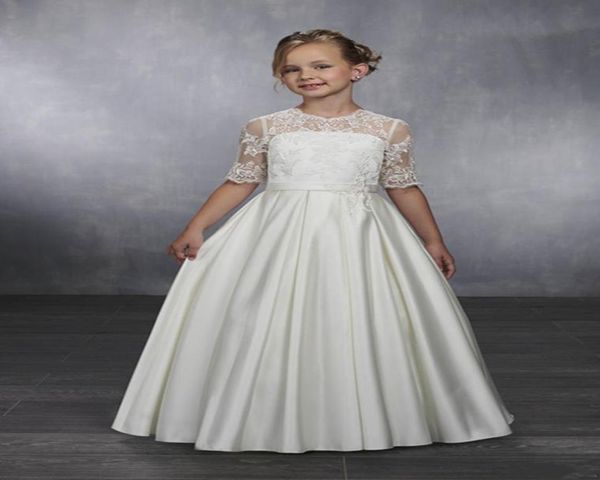 classic flower girl dress with lace buttons half sleeves customized for princess girls pageant gowns custom made1889339, White;blue
classic flower girl dress with lace buttons half sleeves customized for princess girls pageant gowns custom made1889339, White;blue