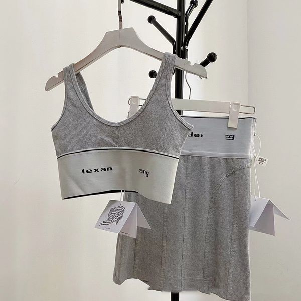 spring/summer sports tank set skinny short open button half skirt women, White
spring/summer sports tank set skinny short open button half skirt women, White