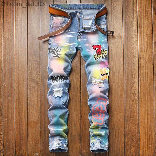 men's jeans men's jeans jean homme printing pantnes hombre men pants slim denim trousers biker male straight casual designer 23011, Blue
men's jeans men's jeans jean homme printing pantnes hombre men pants slim denim trousers biker male straight casual designer 23011, Blue