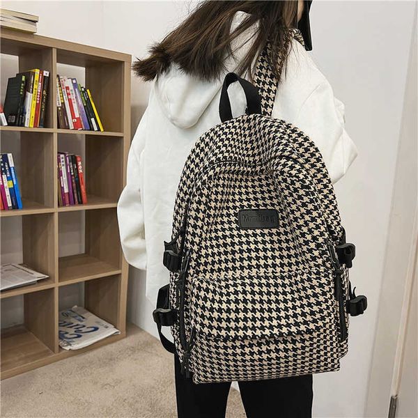 original knitted thousand bird check simple hundred matching large-capacity backpack shoulder bag schoolbag students 0814
original knitted thousand bird check simple hundred matching large-capacity backpack shoulder bag schoolbag students 0814