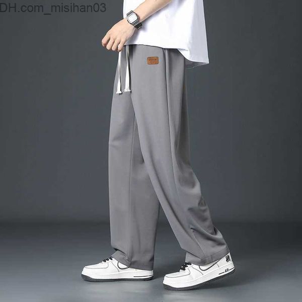 men's pants summer thin ice silk patch men's wide leg pants classic street casual loose straight waist drawn sports pants z230802, Black
men's pants summer thin ice silk patch men's wide leg pants classic street casual loose straight waist drawn sports pants z230802, Black