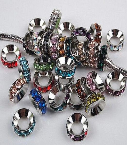 100 pcs mixed colors rhinestone rondelle spacers european large hole beads fit charms bracelets 10x4mm 1449508, Black
100 pcs mixed colors rhinestone rondelle spacers european large hole beads fit charms bracelets 10x4mm 1449508, Black