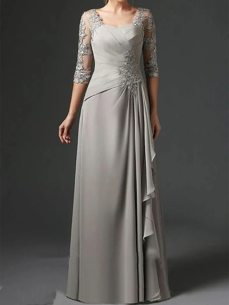 elegant long chiffon lace mother of the bride dresses a-line tulle silver godmother dresses formal party gown pleats la madre del vestido de, Black;red
elegant long chiffon lace mother of the bride dresses a-line tulle silver godmother dresses formal party gown pleats la madre del vestido de, Black;red