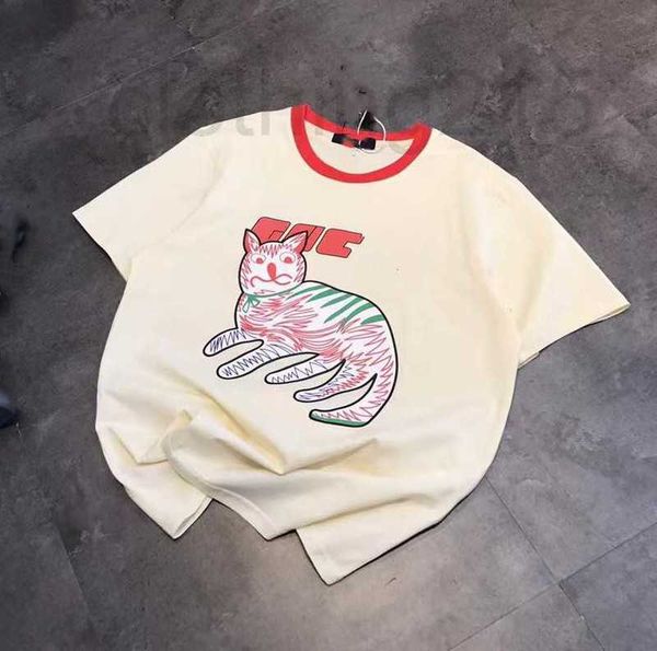 women's t-shirt designer short sleeve summer new fashion brand cartoon duff cat print contrast round neck t-shirt sl40, White
women's t-shirt designer short sleeve summer new fashion brand cartoon duff cat print contrast round neck t-shirt sl40, White