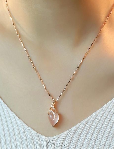 necklace female clavicle chain simple rose gold hibiscus stone powder pendant color gold gift2622818, Silver
necklace female clavicle chain simple rose gold hibiscus stone powder pendant color gold gift2622818, Silver