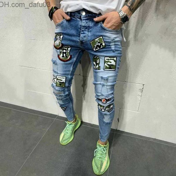 men's jeans men's jeans kenntrice s printed patchwork trendy design ripped distressed embroidery denim long men pants plus size z2, Blue
men's jeans men's jeans kenntrice s printed patchwork trendy design ripped distressed embroidery denim long men pants plus size z2, Blue