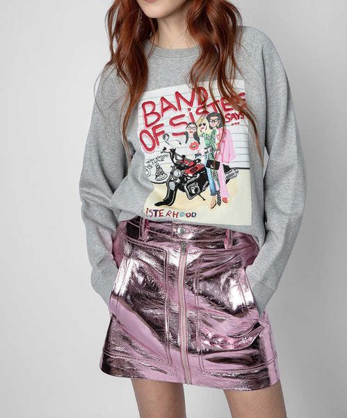 zadig voltaire designer pure cotton sweatshirt sisters riding motorcycles printed with embroidered fleece cotton women classic fashion sweat, Black
zadig voltaire designer pure cotton sweatshirt sisters riding motorcycles printed with embroidered fleece cotton women classic fashion sweat, Black