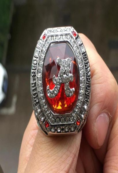 alabama 2014 roll tide national college football ring souvenir men fan gift 2019 whole drop 5447301, Golden;silver