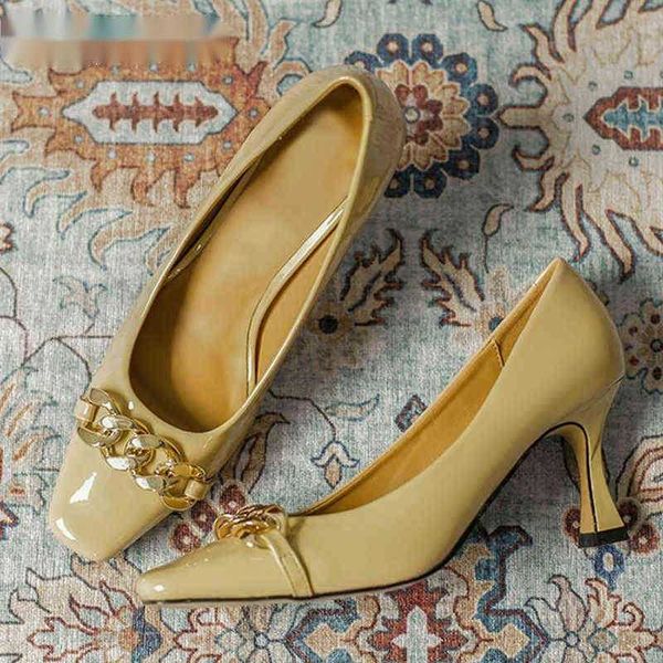 sandals eiyken 2023 new chain high heels pumps round toe slip on women highheeled shoes ladies work 7cm 220232, Black 
sandals eiyken 2023 new chain high heels pumps round toe slip on women highheeled shoes ladies work 7cm 220232, Black