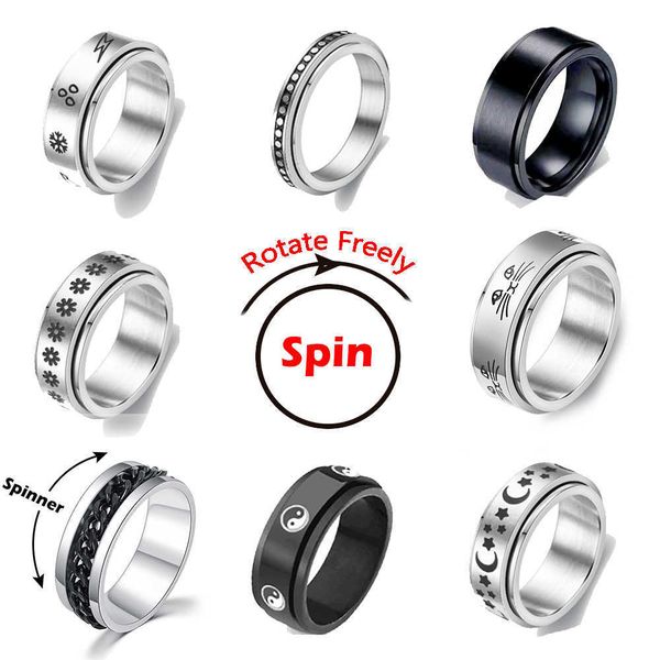 anxiety ring fidget spinner rings for women men stainless steel rotate y cat moon and star anti stress accessories jewelry, Silver
anxiety ring fidget spinner rings for women men stainless steel rotate y cat moon and star anti stress accessories jewelry, Silver