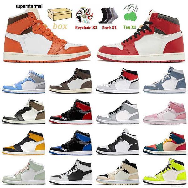 2023 fashion jumpman 1 basketball shoes starfish 1s high og lost and found denim dark mocha heirloom taxi yellow toe patent bred women mens, Black
2023 fashion jumpman 1 basketball shoes starfish 1s high og lost and found denim dark mocha heirloom taxi yellow toe patent bred women mens, Black