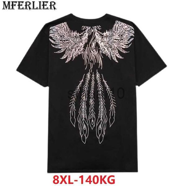 men's t-shirts mferlier summer men chic fashion tshirt short sleeve plus size 8xl wing loose hip hop tees j230731, White;black
men's t-shirts mferlier summer men chic fashion tshirt short sleeve plus size 8xl wing loose hip hop tees j230731, White;black