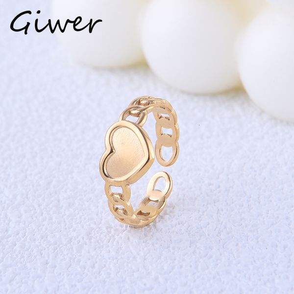 wedding rings stainless steel heart ring for women adjustable opening cute love fashion jewelry chain link finger party gift 230801, Slivery;golden
wedding rings stainless steel heart ring for women adjustable opening cute love fashion jewelry chain link finger party gift 230801, Slivery;golden