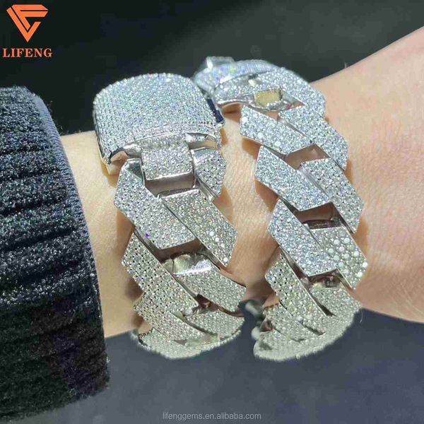 15mm 18mm 20mm wide 3 rows of moissanite wax setting 925 sliver cuban link chain and iced out cuban link bracelet for men, Silver
15mm 18mm 20mm wide 3 rows of moissanite wax setting 925 sliver cuban link chain and iced out cuban link bracelet for men, Silver