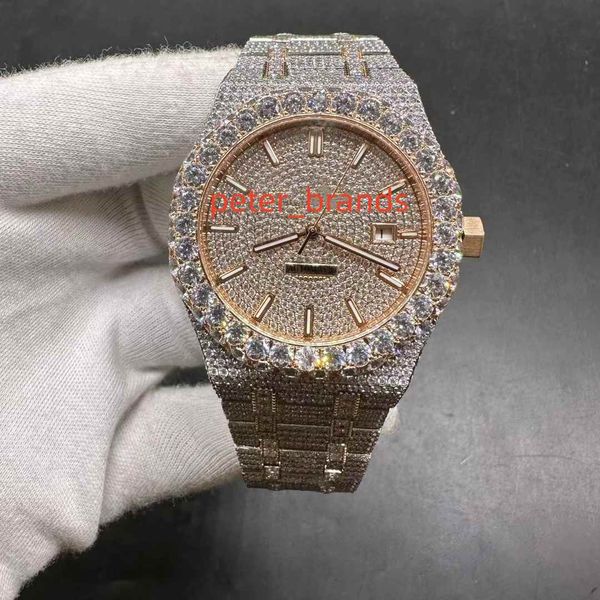 iced out men watch automatic full cz diamonds 2tone rose gold case 42mm big stones bezel sapphire crystal shiny watch, Slivery;brown
iced out men watch automatic full cz diamonds 2tone rose gold case 42mm big stones bezel sapphire crystal shiny watch, Slivery;brown