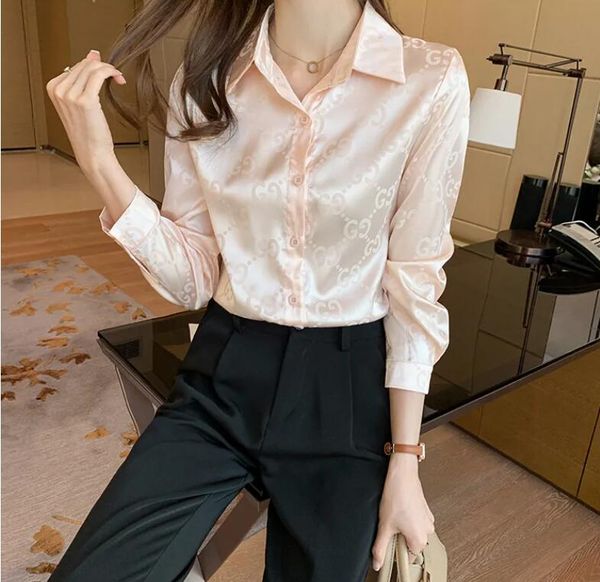 women's blouses 2023designer shirts fashion classic summer g print pattern silky t-shirt casual long sleeve top, White
women's blouses 2023designer shirts fashion classic summer g print pattern silky t-shirt casual long sleeve top, White
