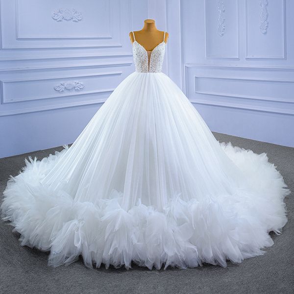luxury princess wedding dress 2023 sweetheart straps crystal pearls tulle bridal formal gown arabic custom made vestidos noiva robe de maria, White
luxury princess wedding dress 2023 sweetheart straps crystal pearls tulle bridal formal gown arabic custom made vestidos noiva robe de maria, White