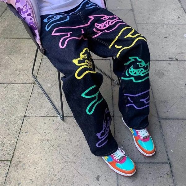 men's jeans american high street hip hop flying dog print jeans men y2k brand street straight loose wide leg pants casual loose pants 2, Blue
men's jeans american high street hip hop flying dog print jeans men y2k brand street straight loose wide leg pants casual loose pants 2, Blue