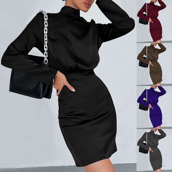 autumn winter womens backless bow high collared dress woman clothing, Black;gray
autumn winter womens backless bow high collared dress woman clothing, Black;gray