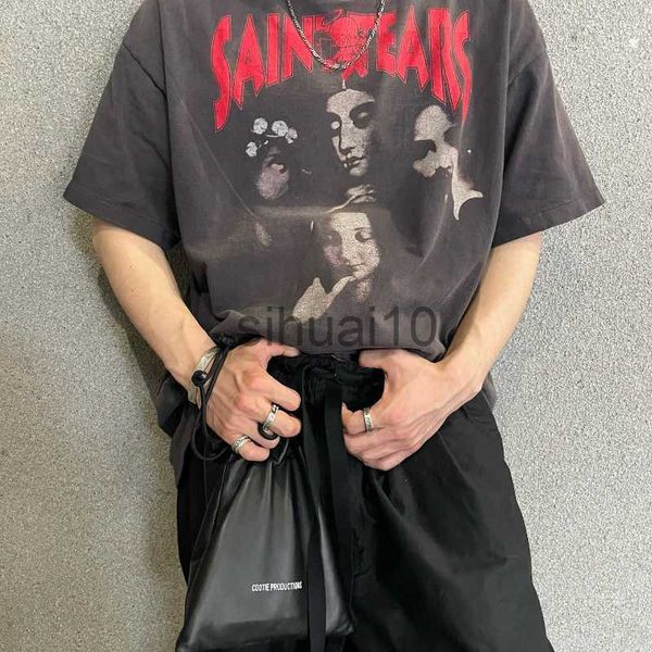men's t-shirts vintage saint michael denim tears round neck oversized t shirt letter angel print short sleeve rap band streetwear summe, White;black
men's t-shirts vintage saint michael denim tears round neck oversized t shirt letter angel print short sleeve rap band streetwear summe, White;black