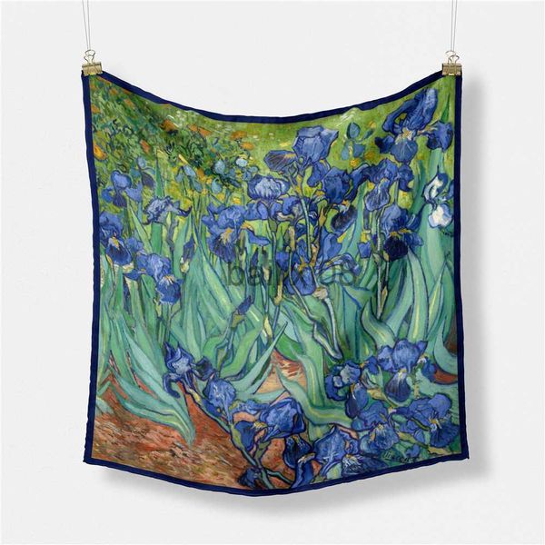 scarves 53cm van gogh oil painting irises twill silk scarf women square scarves shawls foulard bandana hair scarf j230801, Blue;gray
scarves 53cm van gogh oil painting irises twill silk scarf women square scarves shawls foulard bandana hair scarf j230801, Blue;gray