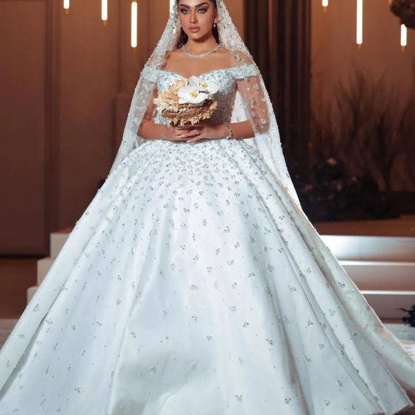 luxury ball gown shiny wedding dresses 2023 off the shoulder sleeveless vestido de novia crystal sequined princess robe de mariee, White
luxury ball gown shiny wedding dresses 2023 off the shoulder sleeveless vestido de novia crystal sequined princess robe de mariee, White