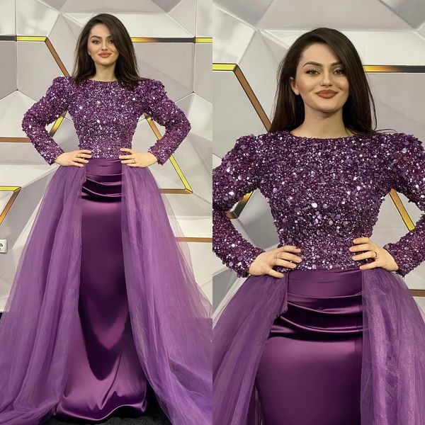 elegant dark purple evening dresses long sleeves sequins party prom dress sweep train long dress for special occasion, Black;red
elegant dark purple evening dresses long sleeves sequins party prom dress sweep train long dress for special occasion, Black;red