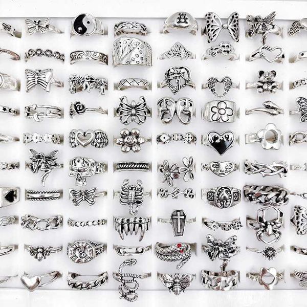 50/100pcs/lot hip hop vintage rings for women wholesale punk heart flower skull butterfly tai chi finger ring jewelry party gift, Silver
50/100pcs/lot hip hop vintage rings for women wholesale punk heart flower skull butterfly tai chi finger ring jewelry party gift, Silver