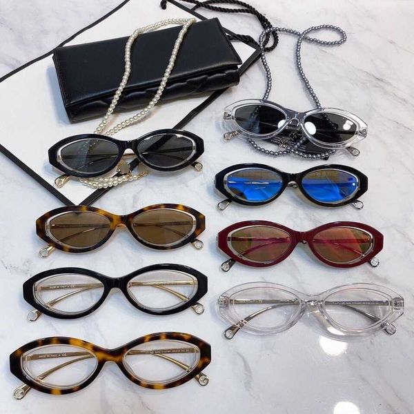 2023 new luxury designer sunglasses personalized oval cat's eye women's net red samayu same pearl chain sunglasses ch5424, White;black
2023 new luxury designer sunglasses personalized oval cat's eye women's net red samayu same pearl chain sunglasses ch5424, White;black