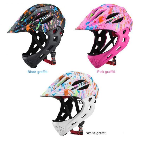Image of Cycling Helmets Kid Helmet Motocross Bicycle Outdoor Sports Skating Safety Detachable Child Motorcycle Cap with Tail light 230801
