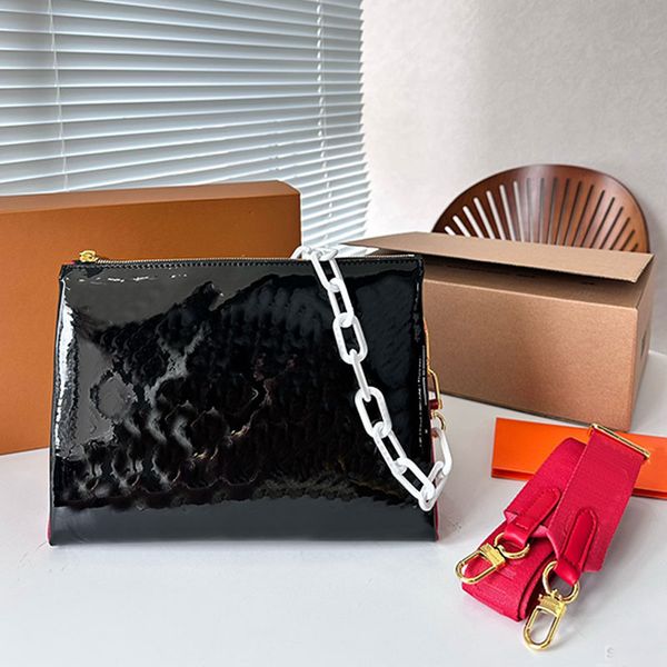 coussin crossbody bag chain handbags purse genuine leather fashion letters zipper closure patent leather detachable wide strap women shoulde
coussin crossbody bag chain handbags purse genuine leather fashion letters zipper closure patent leather detachable wide strap women shoulde
