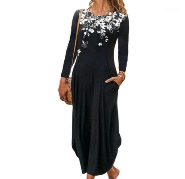casual dresses 2021 autumn longsleeved maxi dress women fashion oneck floral print patchwork pocket irregular party vintage eleg1220749, Black;gray 
casual dresses 2021 autumn longsleeved maxi dress women fashion oneck floral print patchwork pocket irregular party vintage eleg1220749, Black;gray