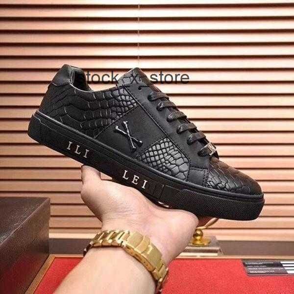 men oversized casual shoes plein leather lace up platform philipps sole sneakers white fashion men shoes printed us7-11, Black
men oversized casual shoes plein leather lace up platform philipps sole sneakers white fashion men shoes printed us7-11, Black