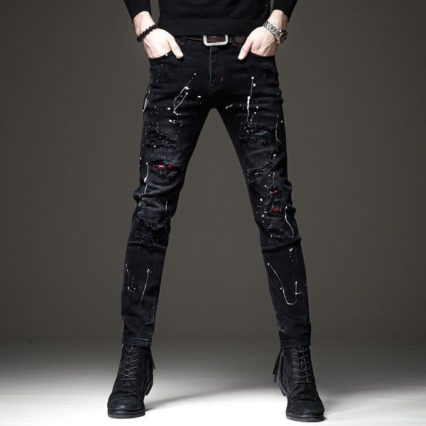 mens jeans autumn and winter personality fashionpatch black speckle patch beggar pants cloth leggings ripped jeans 230801, Blue
mens jeans autumn and winter personality fashionpatch black speckle patch beggar pants cloth leggings ripped jeans 230801, Blue