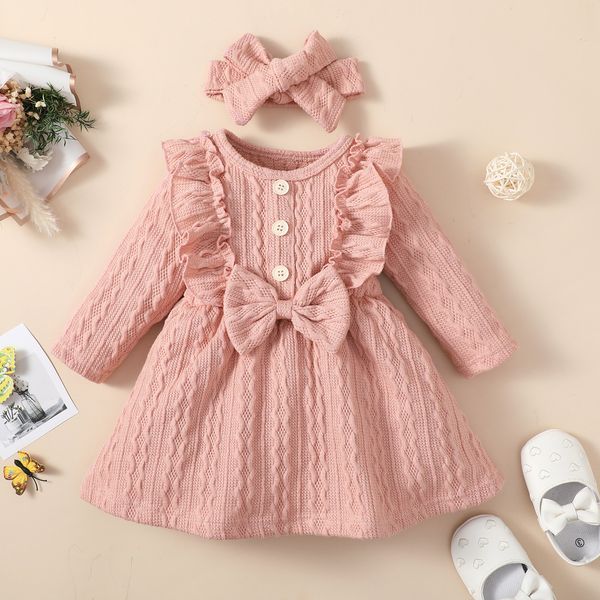 girl s dresses kids baby girl dress casual long sleeve fashion solid color round neck single breasted bow knot infant a line 230802, Red;yellow 
girl s dresses kids baby girl dress casual long sleeve fashion solid color round neck single breasted bow knot infant a line 230802, Red;yellow