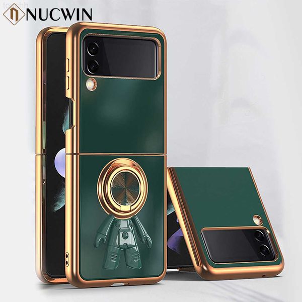 Cell Phone Cases For Samsung Galaxy Z Flip 5 4 Plating Astronaut Bracket Phone …