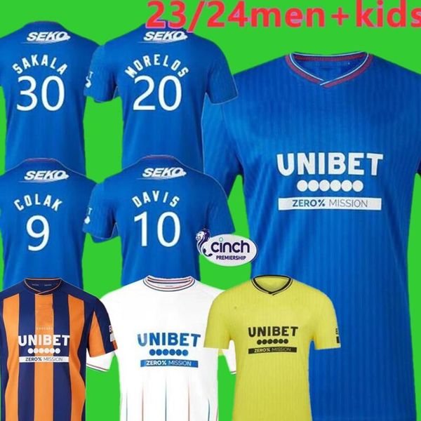 23 24 glasgow rangers soccer jerseys 2023 2024 home blue sakala kent tavernier morelos colak hogan football shirt men kids kit fans player v, Black;yellow
23 24 glasgow rangers soccer jerseys 2023 2024 home blue sakala kent tavernier morelos colak hogan football shirt men kids kit fans player v, Black;yellow