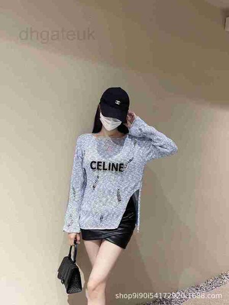 women's knits & tees designer early autumn new heavy industry rolled diamond letter gradient irregular hole split sweater 99wx, White
women's knits & tees designer early autumn new heavy industry rolled diamond letter gradient irregular hole split sweater 99wx, White