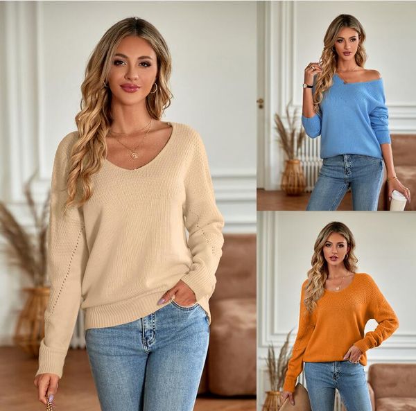 women's sweaters 2023 winter new solid v-neck loose fashion women's sweater fashion knitted women's top, White;black
women's sweaters 2023 winter new solid v-neck loose fashion women's sweater fashion knitted women's top, White;black
