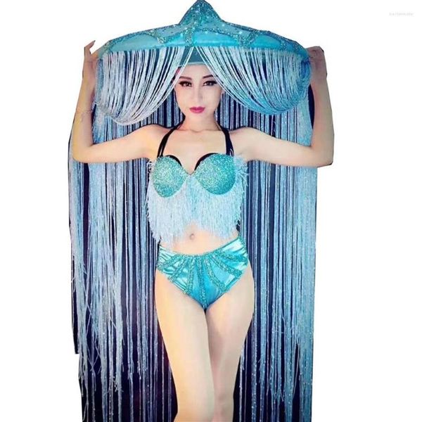 stage wear sleeveless glitter diamonds bra shorts bikini sets big hat shining tassel evening prom birthday celebrate nightclub cos204a, Black;red
stage wear sleeveless glitter diamonds bra shorts bikini sets big hat shining tassel evening prom birthday celebrate nightclub cos204a, Black;red