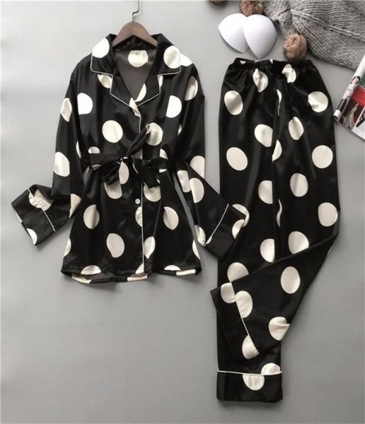 silk pajamas set women print dot summer female pyjamas long shirt set stitch lingerie home sleepwear lj2009219055796, Black;red
silk pajamas set women print dot summer female pyjamas long shirt set stitch lingerie home sleepwear lj2009219055796, Black;red