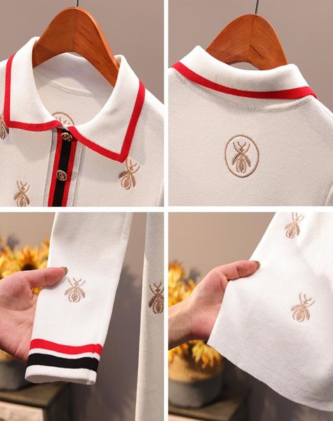 2021new fashion golden bees embroidery knitting dress women autumn winter turn-down collar simple knit slim dress9594369, Black;gray
2021new fashion golden bees embroidery knitting dress women autumn winter turn-down collar simple knit slim dress9594369, Black;gray